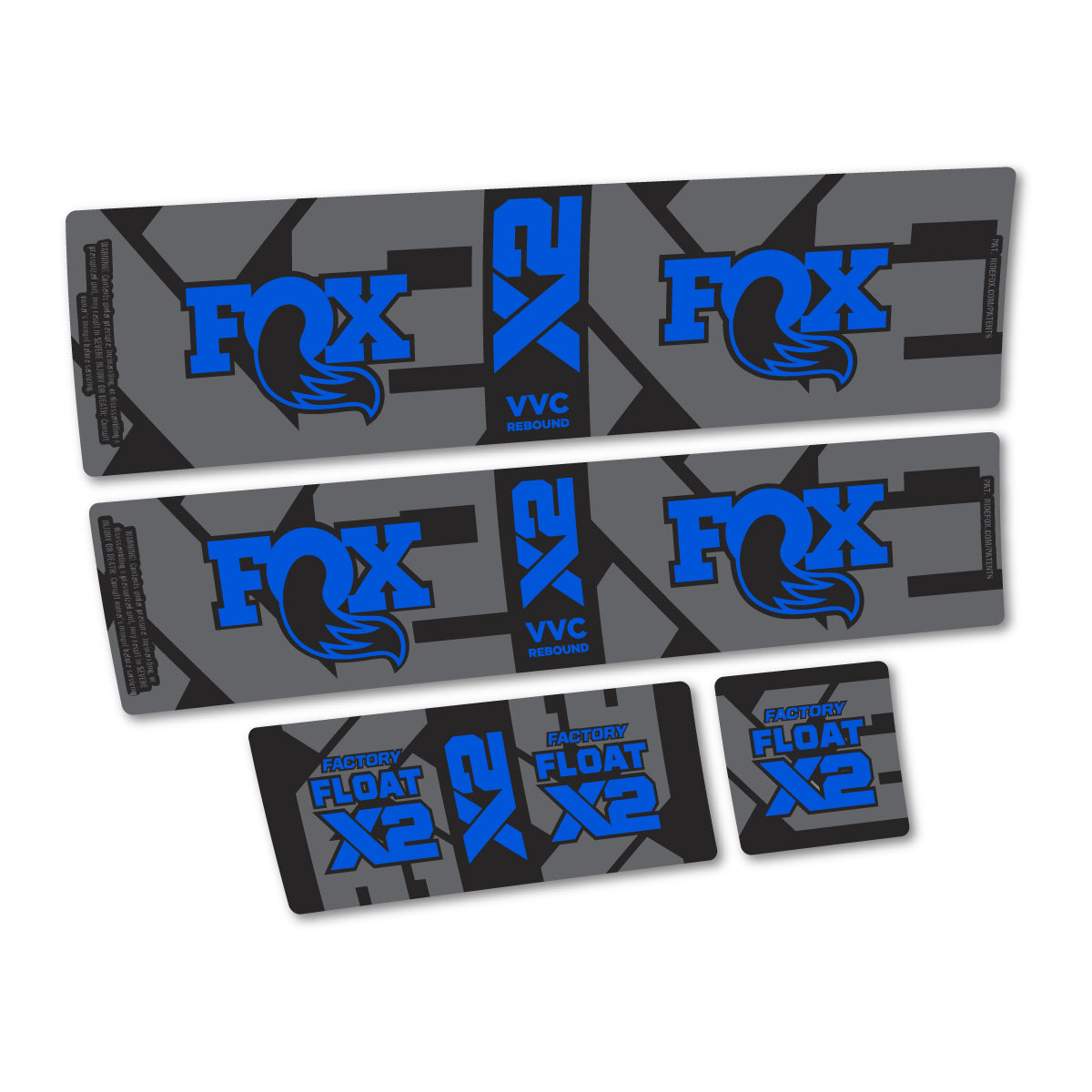 Stickers compatibles Fox Factory Float X2 2026 pour amortisseur – autocollants vinyle - Bleu Mer