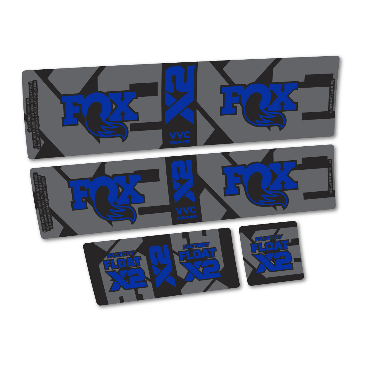 Stickers compatibles Fox Factory Float X2 2026 pour amortisseur – autocollants vinyle - Bleu Outremer