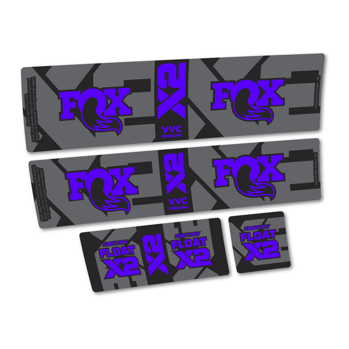 Stickers compatibles Fox Factory Float X2 2026 pour amortisseur – autocollants vinyle - Bleu Reflex