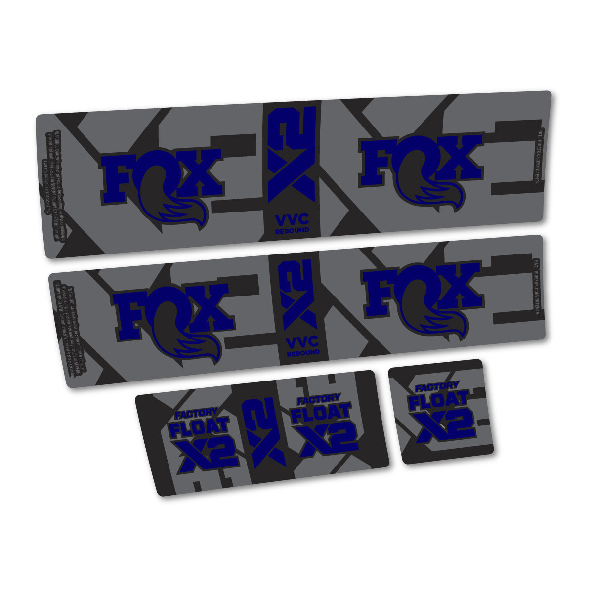 Stickers compatibles Fox Factory Float X2 2026 pour amortisseur – autocollants vinyle - Bleu Scandinave
