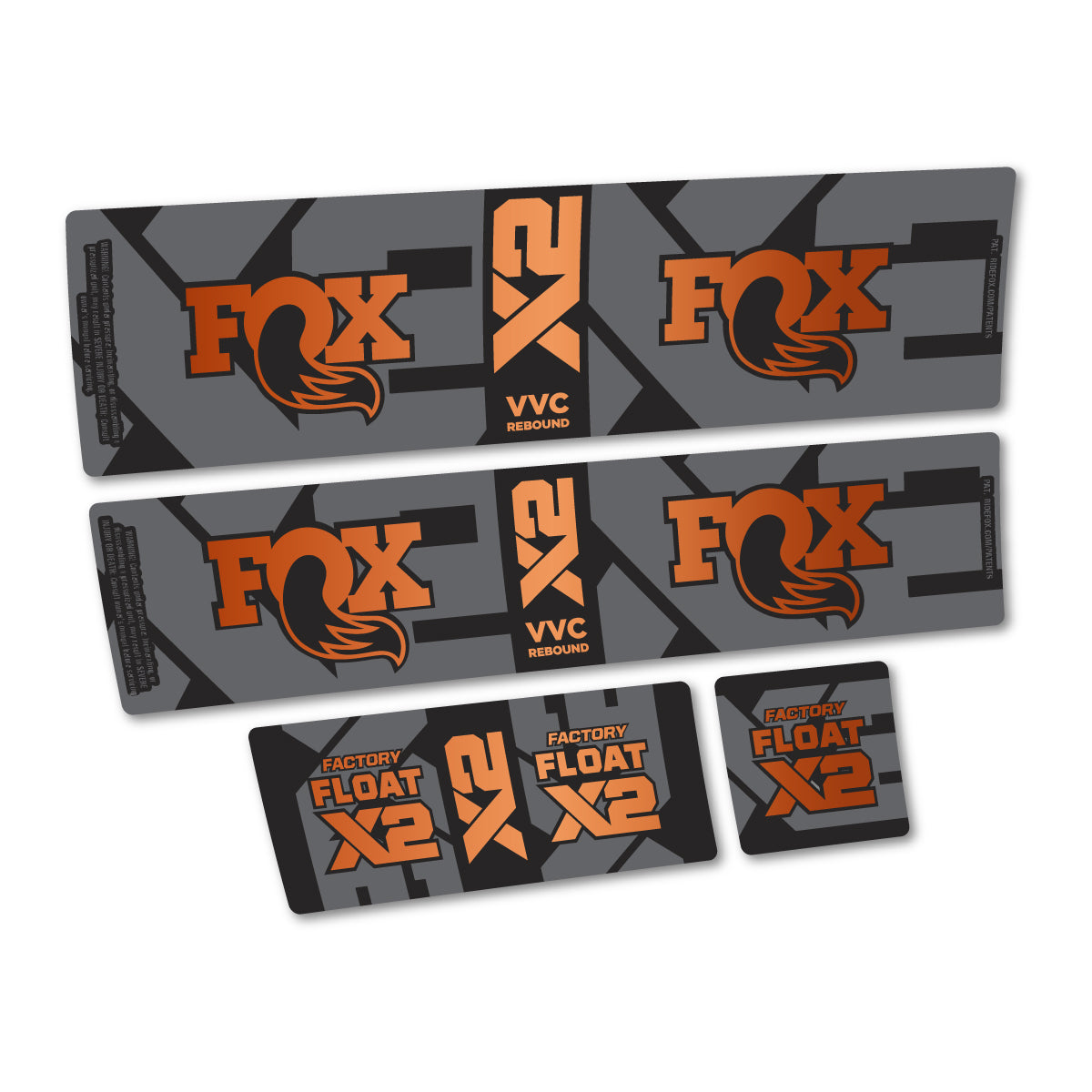 Stickers compatibles Fox Factory Float X2 2026 pour amortisseur – autocollants vinyle - Bronze
