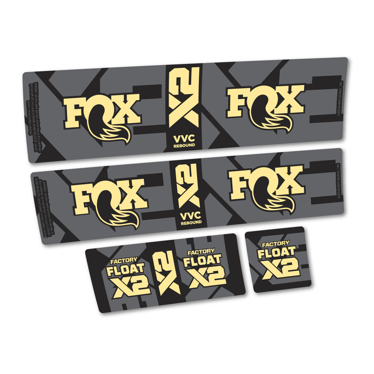 Stickers compatibles Fox Factory Float X2 2026 pour amortisseur – autocollants vinyle - Crème