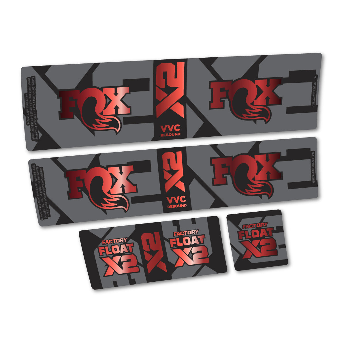 Stickers compatibles Fox Factory Float X2 2026 pour amortisseur – autocollants vinyle - Cuivre