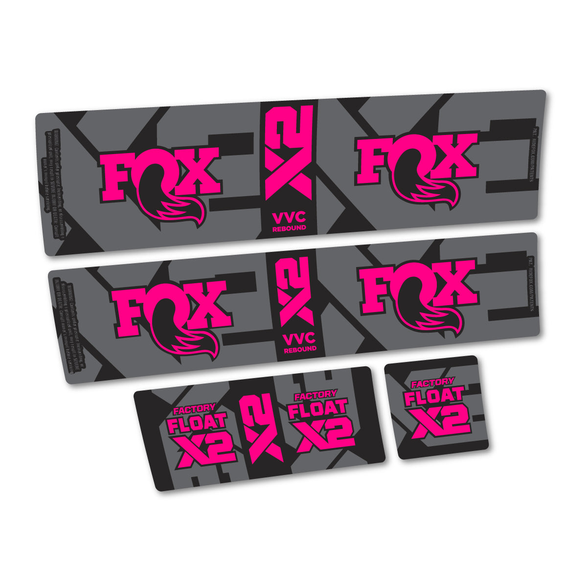 Stickers compatibles Fox Factory Float X2 2026 pour amortisseur – autocollants vinyle - Fuchsia