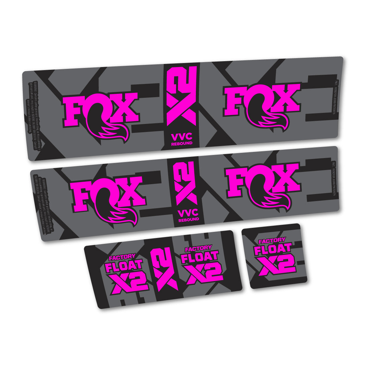 Stickers compatibles Fox Factory Float X2 2026 pour amortisseur – autocollants vinyle - Fuchsia Fluo