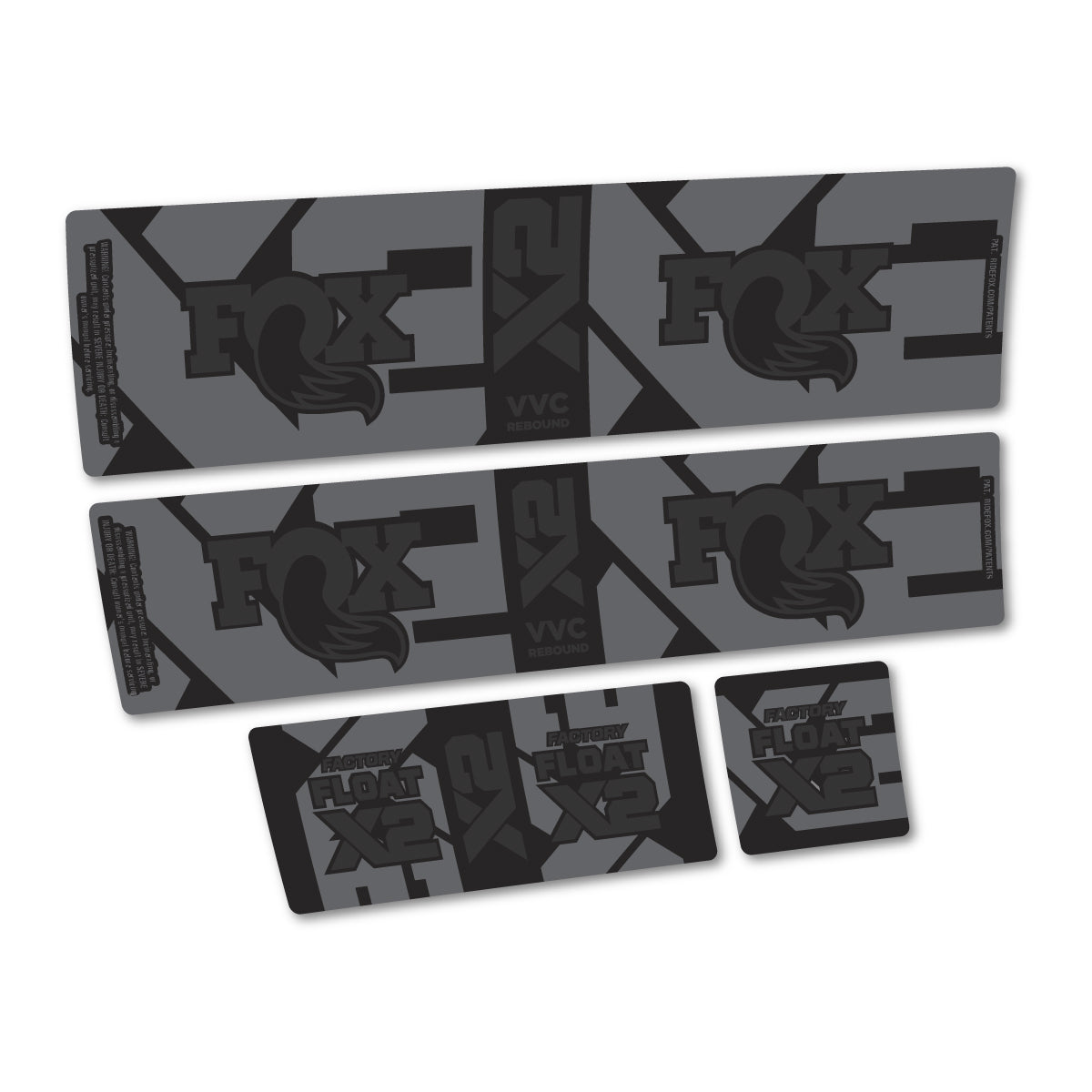 Stickers compatibles Fox Factory Float X2 2026 pour amortisseur – autocollants vinyle - Gris Anthracite