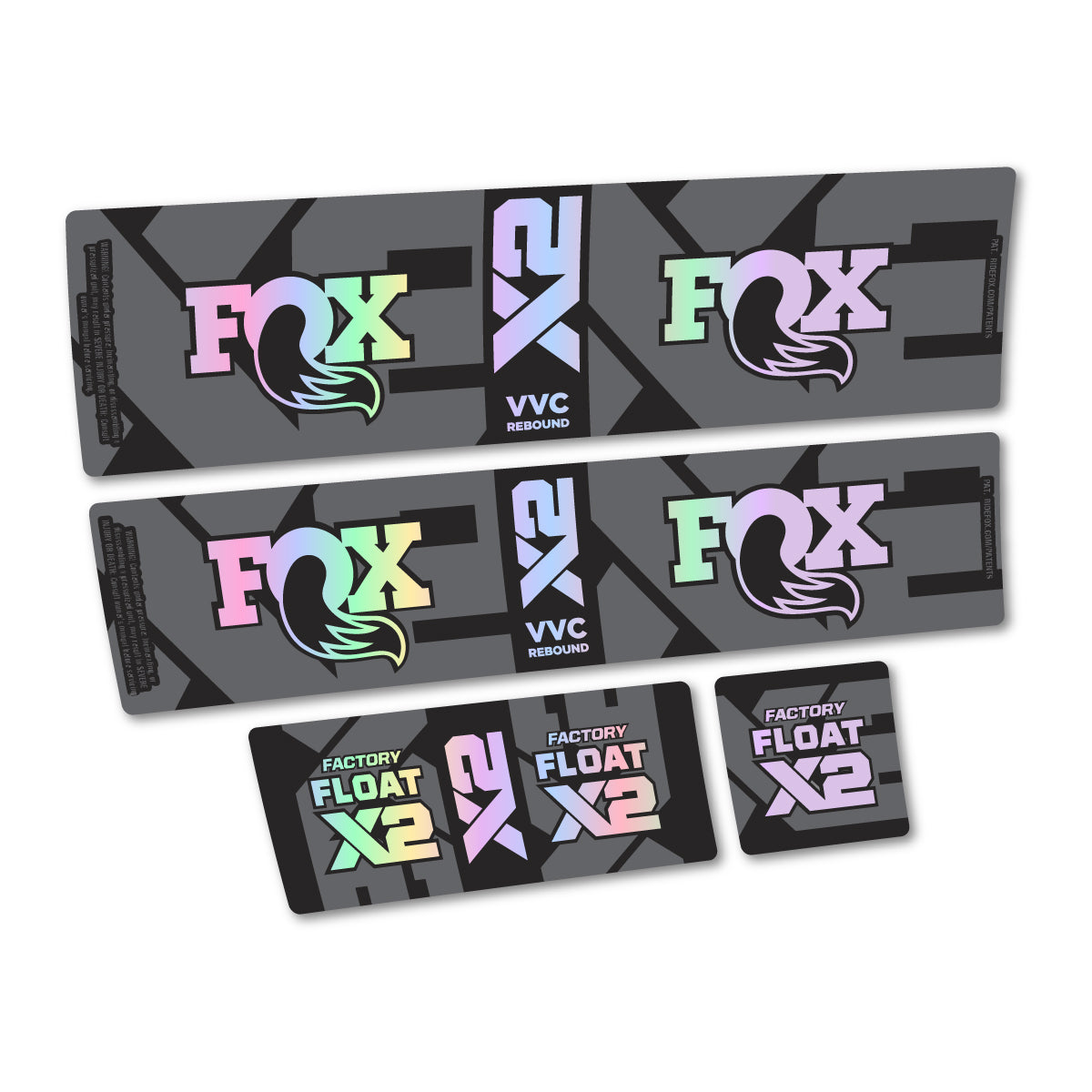 Stickers compatibles Fox Factory Float X2 2026 pour amortisseur – autocollants vinyle - Holographique