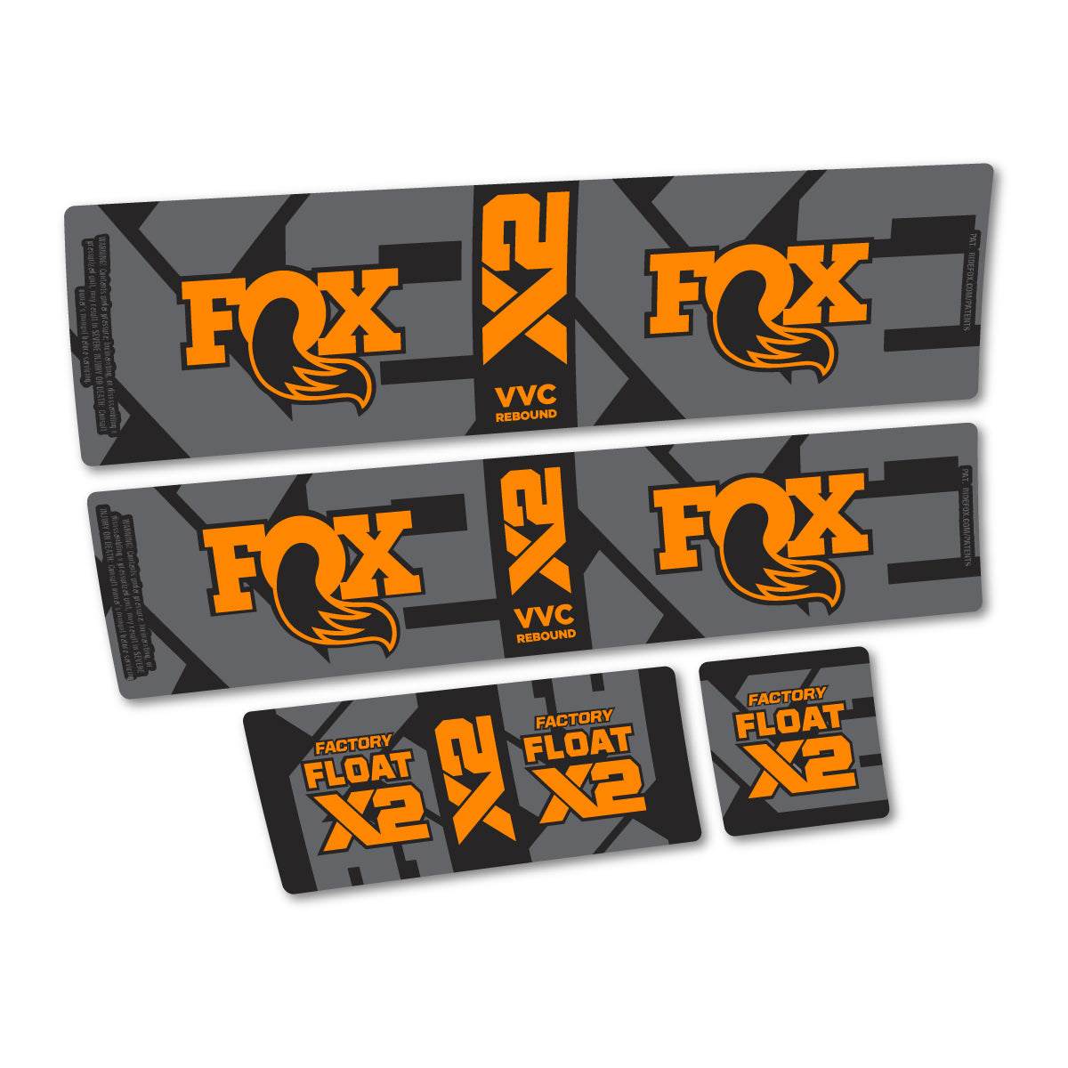 Stickers compatibles Fox Factory Float X2 2026 pour amortisseur – autocollants vinyle - Jaune Safran