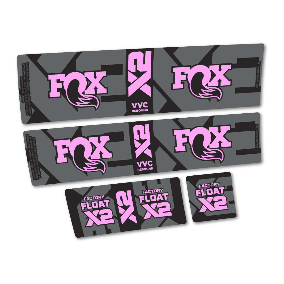 Stickers compatibles Fox Factory Float X2 2026 pour amortisseur – autocollants vinyle - Lilas Clair