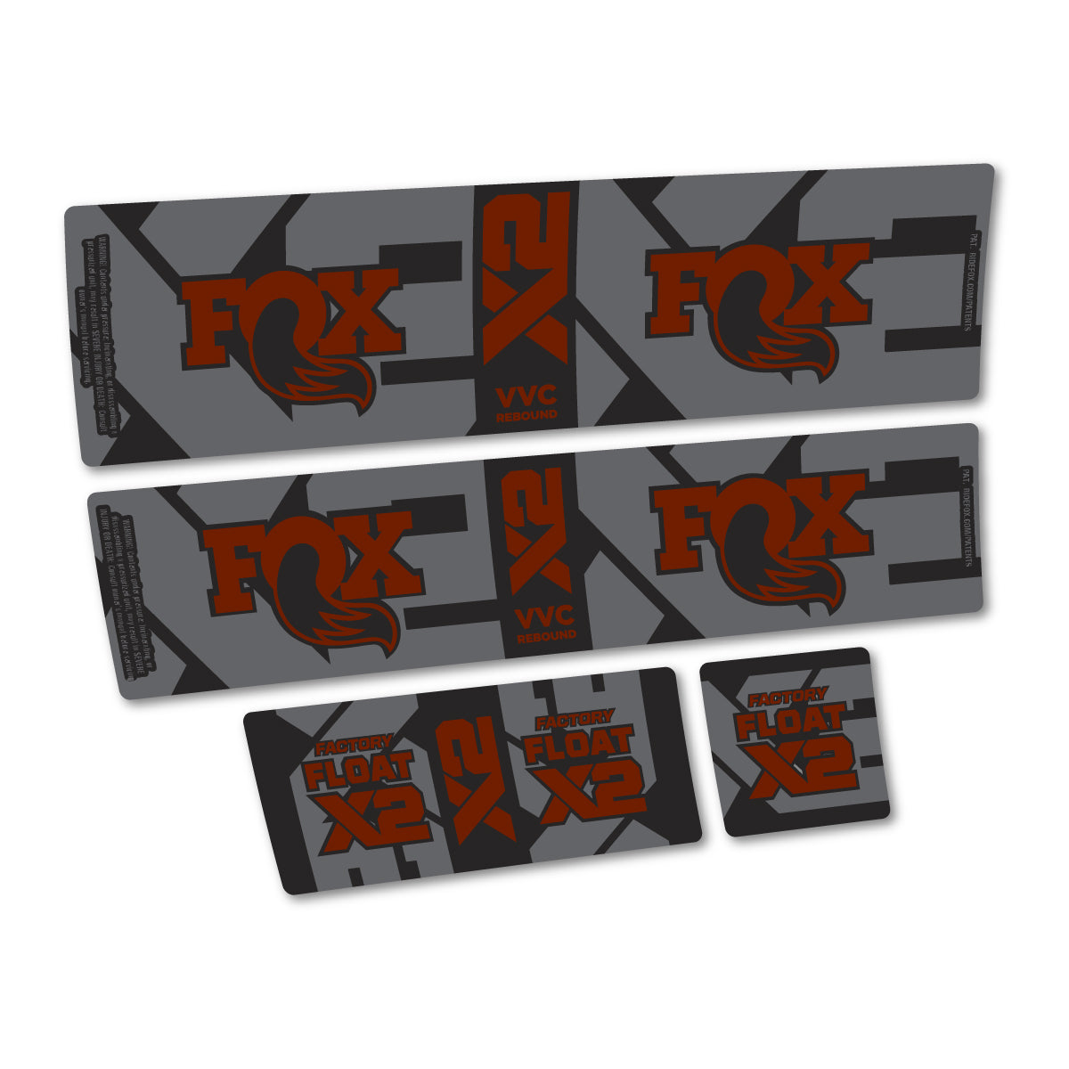 Stickers compatibles Fox Factory Float X2 2026 pour amortisseur – autocollants vinyle - Marron