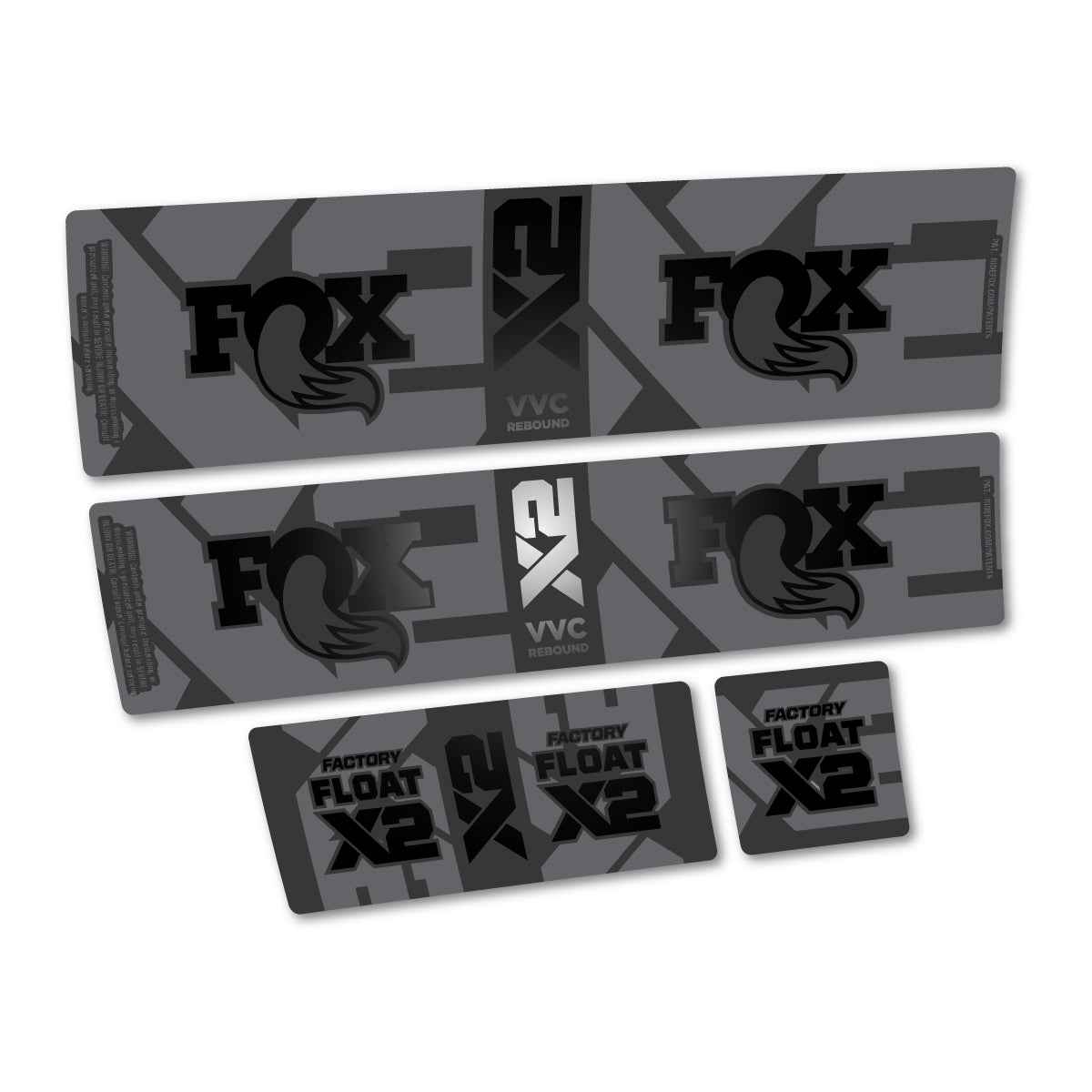 Stickers compatibles Fox Factory Float X2 2026 pour amortisseur – autocollants vinyle - Noir