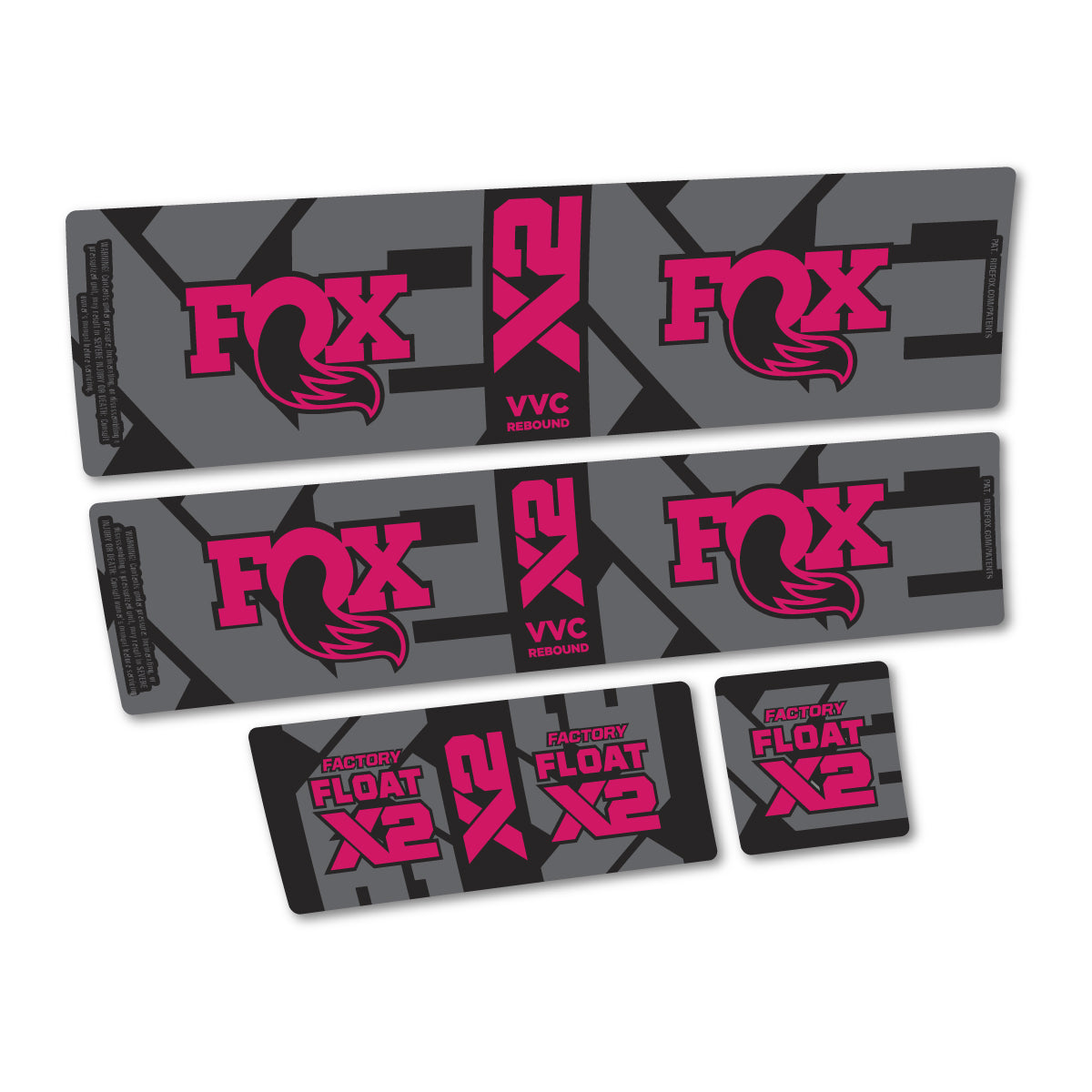 Stickers compatibles Fox Factory Float X2 2026 pour amortisseur – autocollants vinyle - Rose Foncé