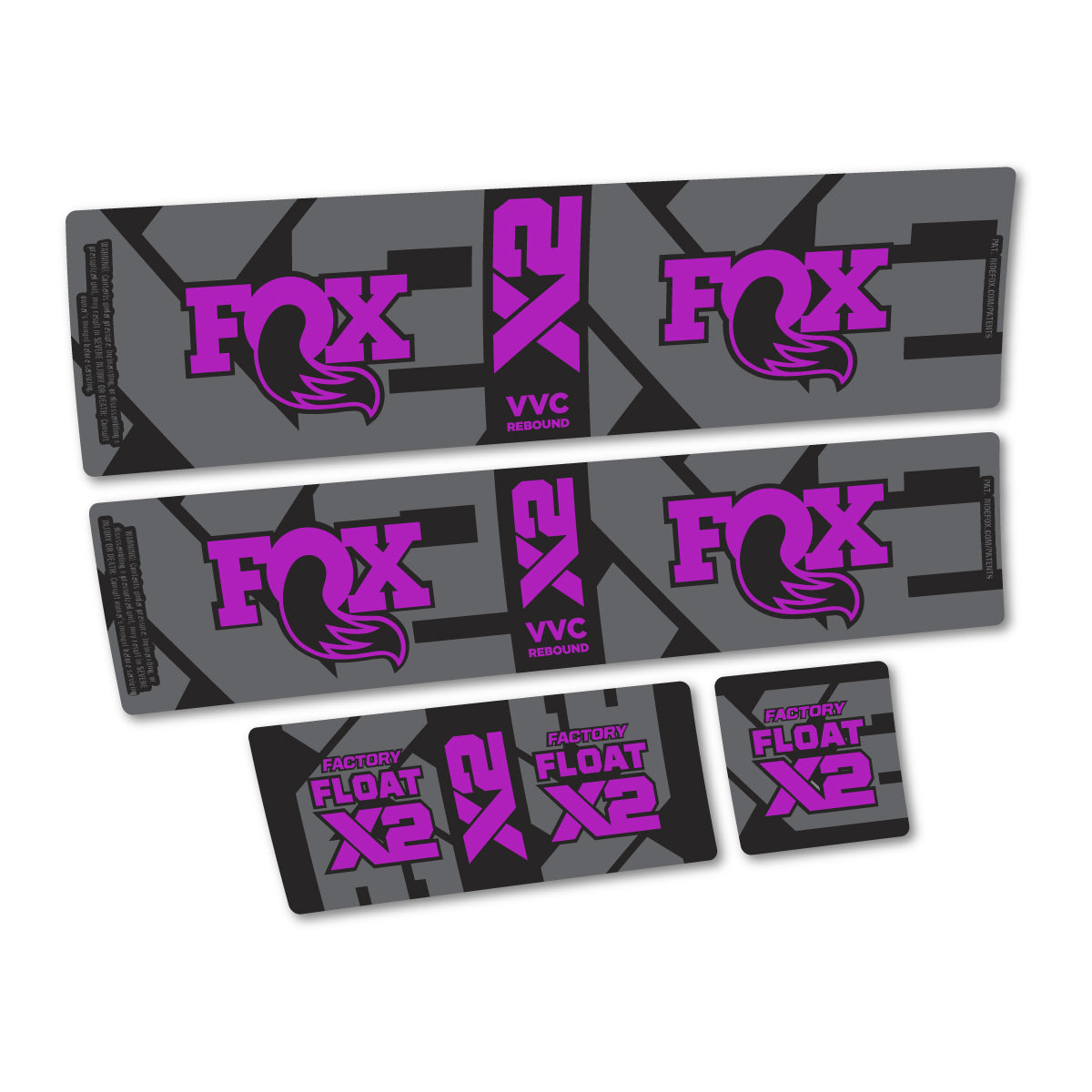 Stickers compatibles Fox Factory Float X2 2026 pour amortisseur – autocollants vinyle - Rose Violet