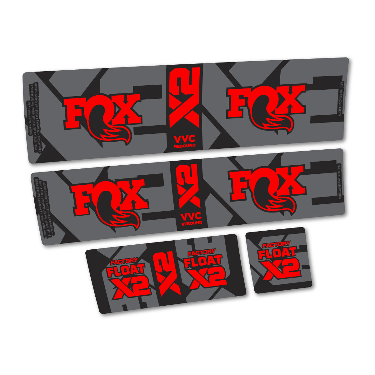 Stickers compatibles Fox Factory Float X2 2026 pour amortisseur – autocollants vinyle - Rouge Orangé