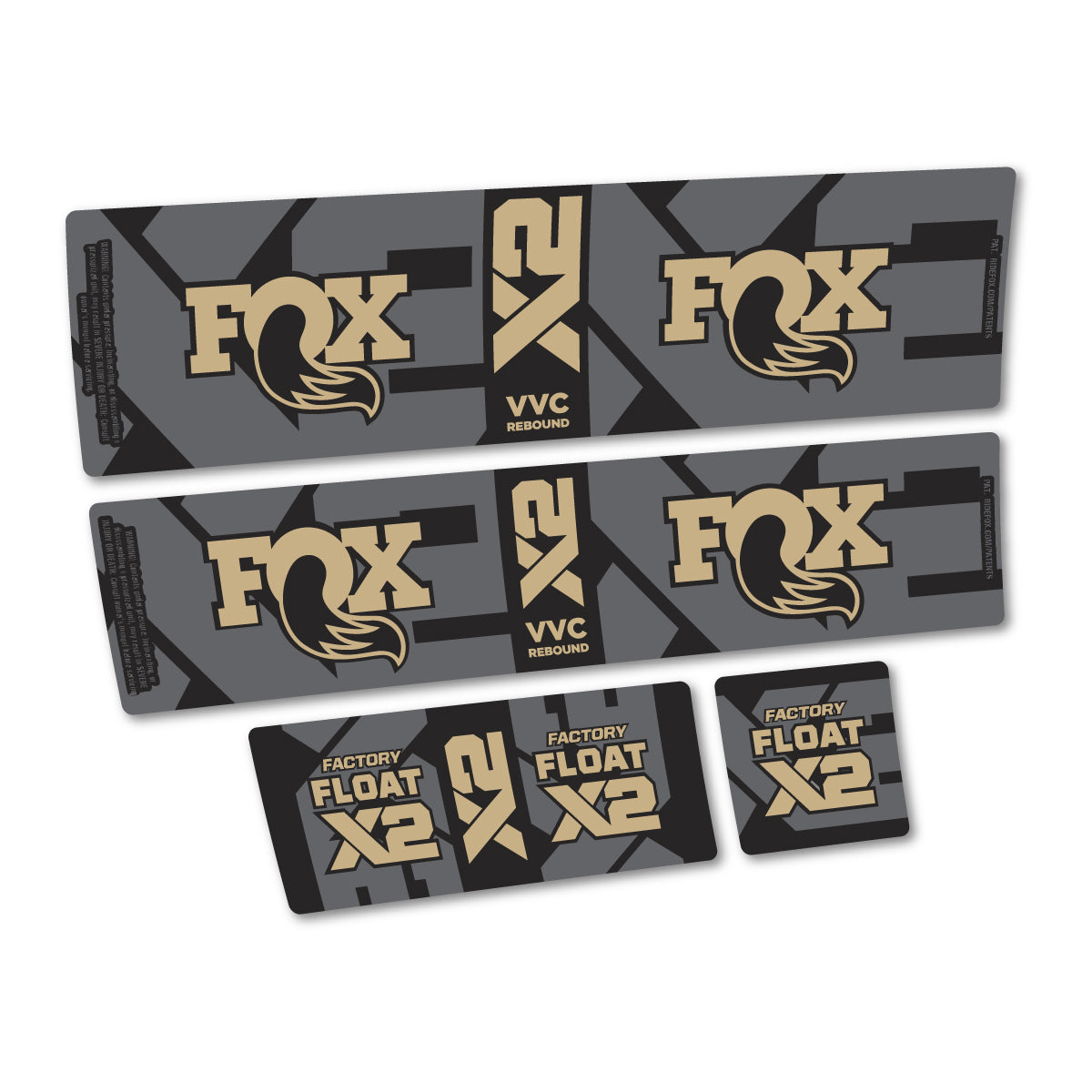 Stickers compatibles Fox Factory Float X2 2026 pour amortisseur – autocollants vinyle - Sable