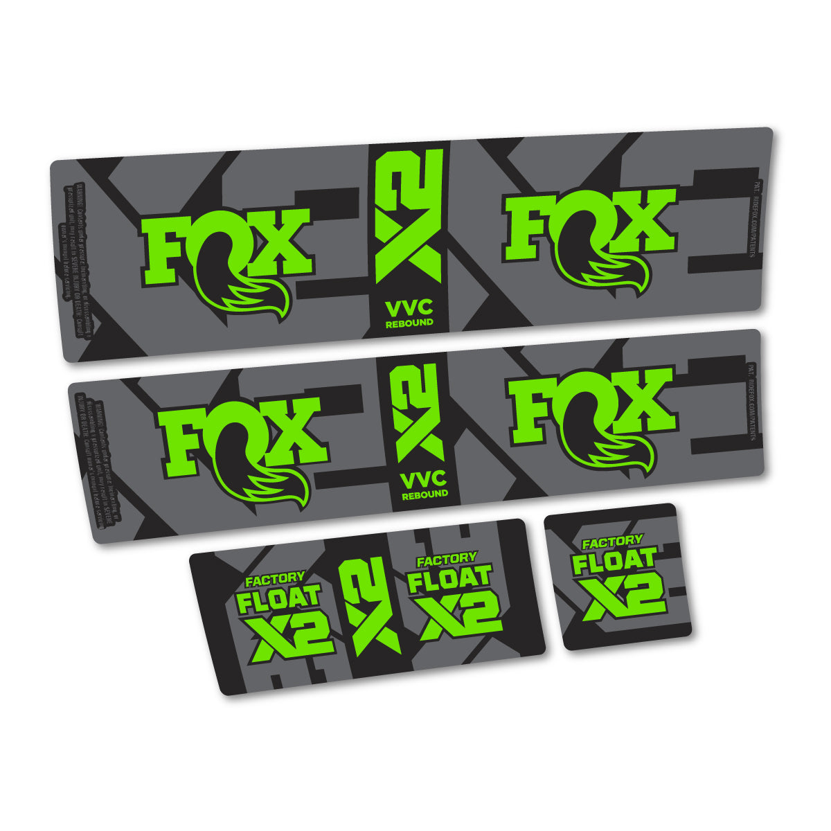 Stickers compatibles Fox Factory Float X2 2026 pour amortisseur – autocollants vinyle - Vert Pistache