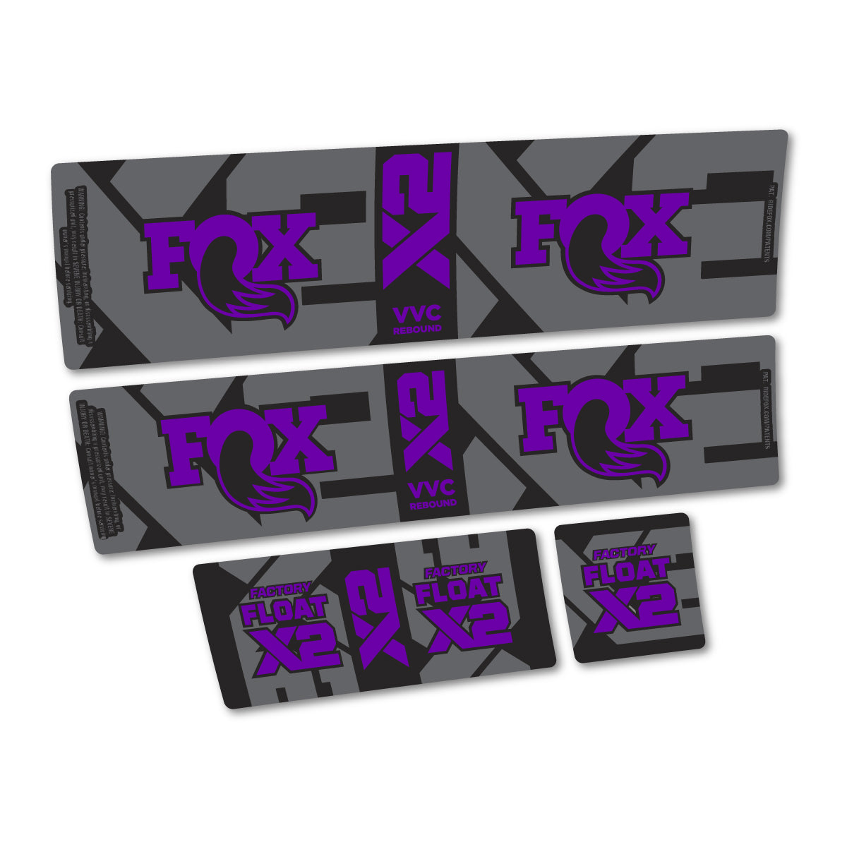 Stickers compatibles Fox Factory Float X2 2026 pour amortisseur – autocollants vinyle - Violet