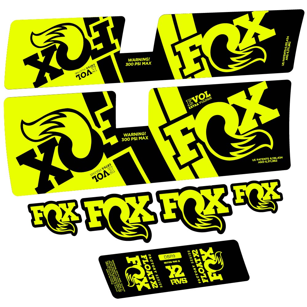 Stickers Fox Float X2 Factory DBR9 2019 compatibles Autocollants amortisseur