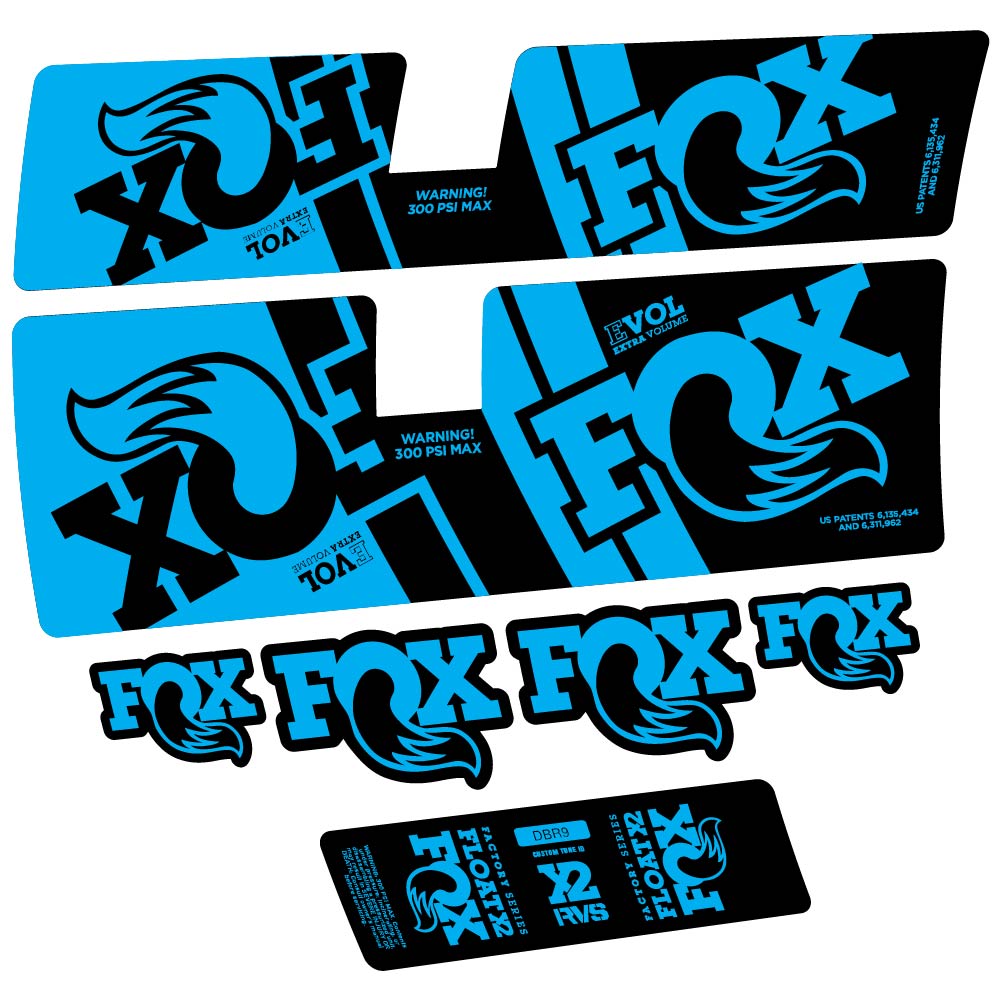 Stickers Fox Float X2 Factory DBR9 2019 compatibles Autocollants amortisseur