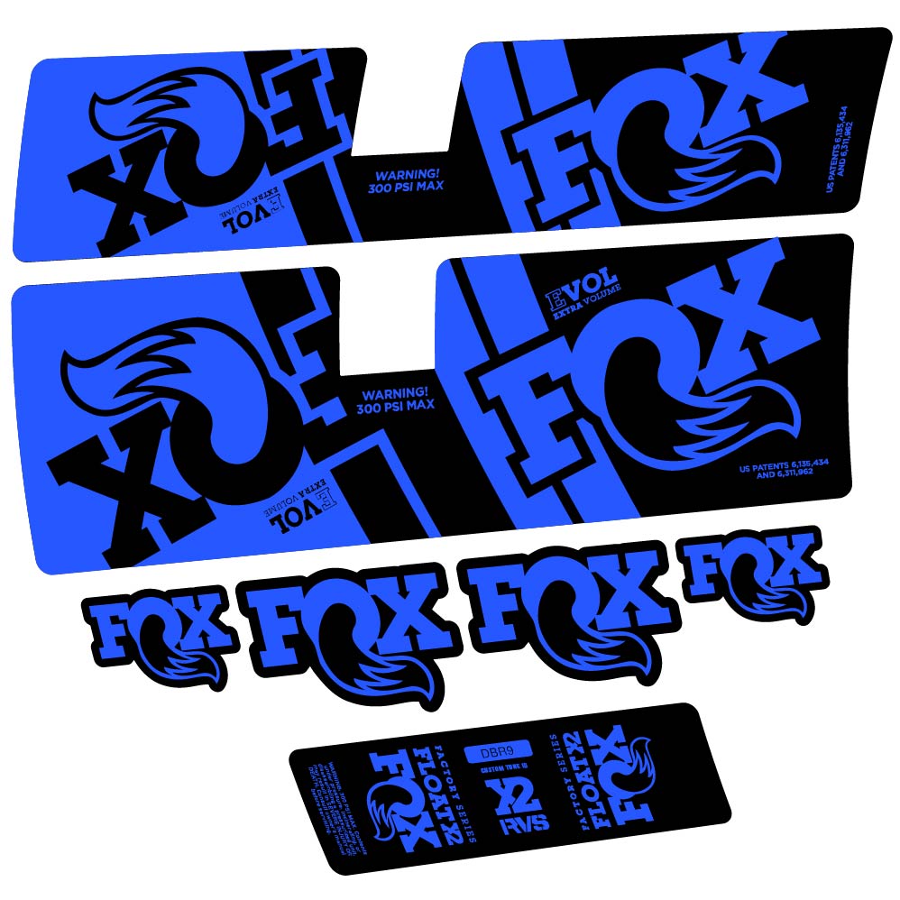 Stickers Fox Float X2 Factory DBR9 2019 compatibles Autocollants amortisseur