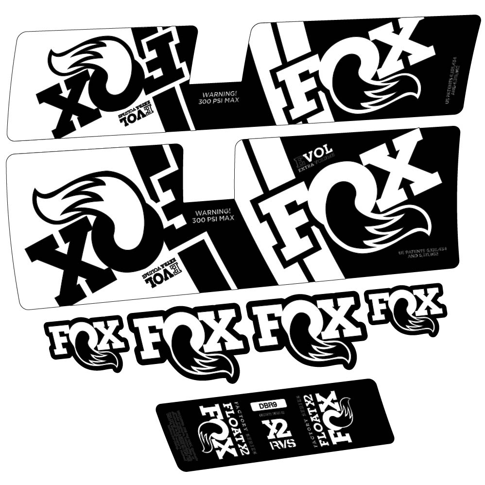 Stickers Fox Float X2 Factory DBR9 2019 compatibles Autocollants amortisseur