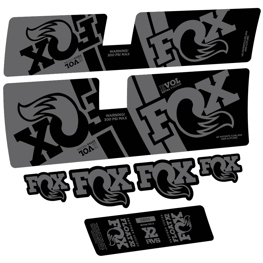 Stickers Fox Float X2 Factory DBR9 2019 compatibles Autocollants amortisseur