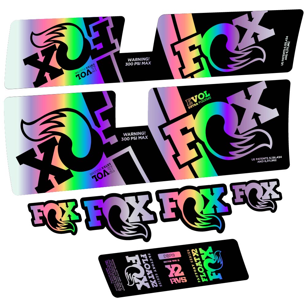 Stickers Fox Float X2 Factory DBR9 2019 compatibles Autocollants amortisseur