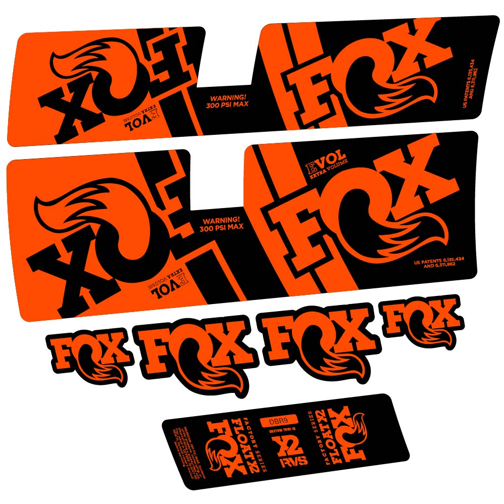 Stickers Fox Float X2 Factory DBR9 2019 compatibles Autocollants amortisseur