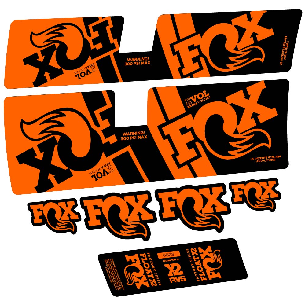 Stickers Fox Float X2 Factory DBR9 2019 compatibles Autocollants amortisseur