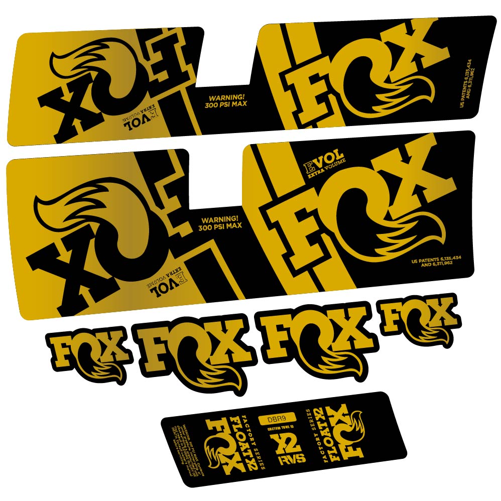 Stickers Fox Float X2 Factory DBR9 2019 compatibles Autocollants amortisseur