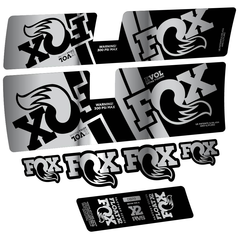 Stickers Fox Float X2 Factory DBR9 2019 compatibles Autocollants amortisseur