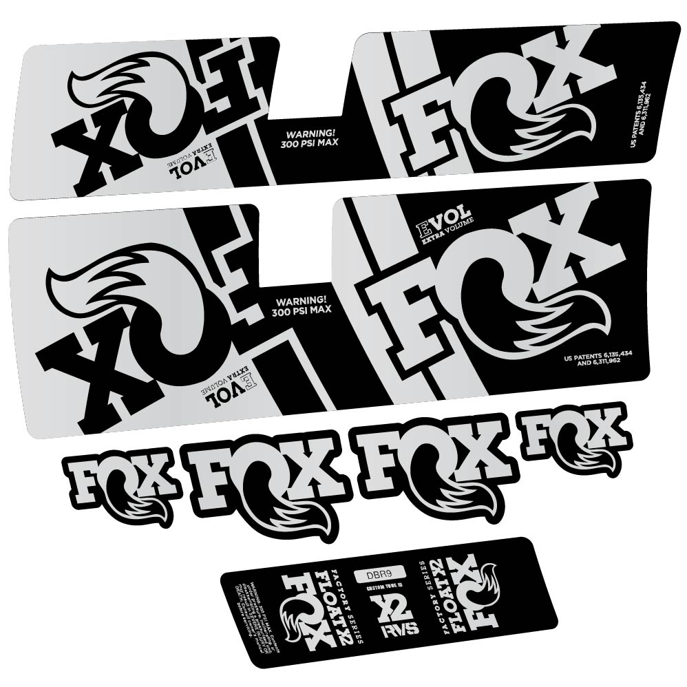 Stickers Fox Float X2 Factory DBR9 2019 compatibles Autocollants amortisseur