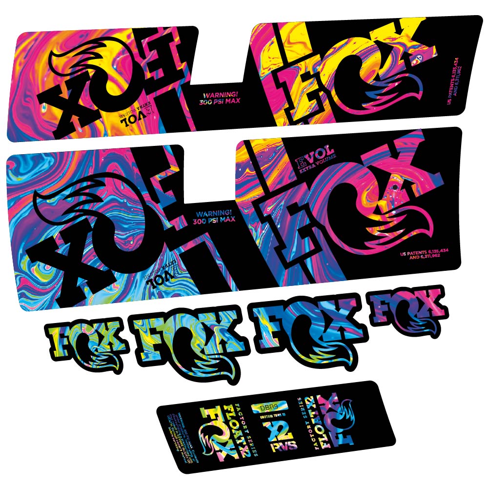 Stickers Fox Float X2 Factory DBR9 2019 compatibles Autocollants amortisseur