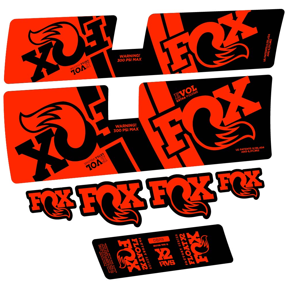 Stickers Fox Float X2 Factory DBR9 2019 compatibles Autocollants amortisseur