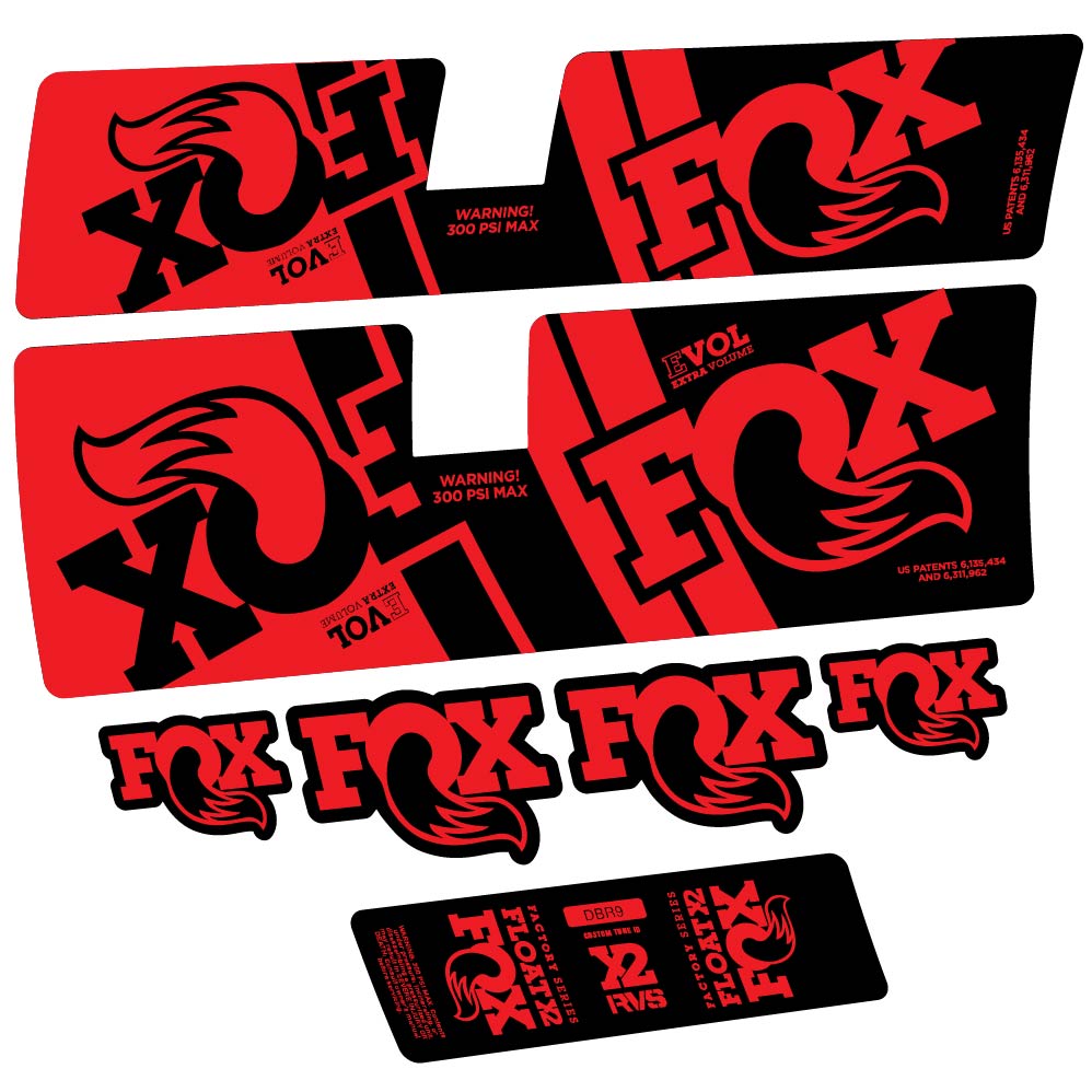Stickers Fox Float X2 Factory DBR9 2019 compatibles Autocollants amortisseur
