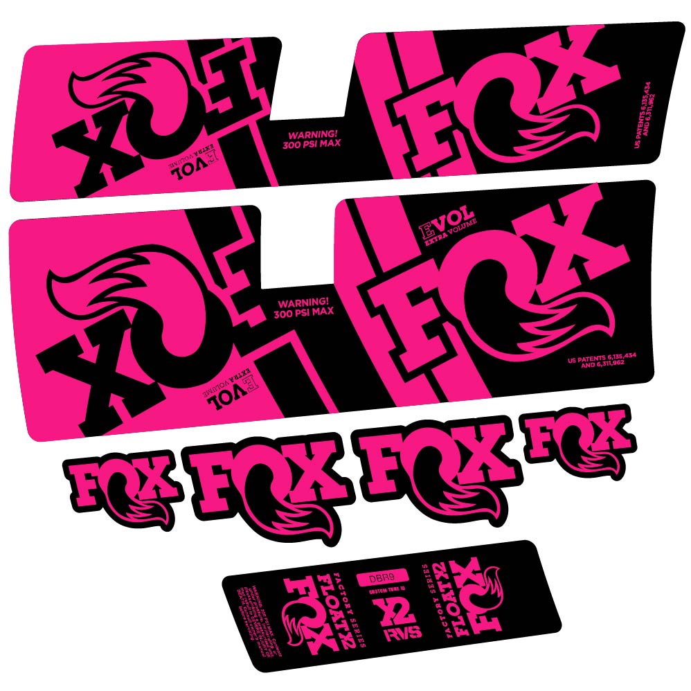 Stickers Fox Float X2 Factory DBR9 2019 compatibles Autocollants amortisseur