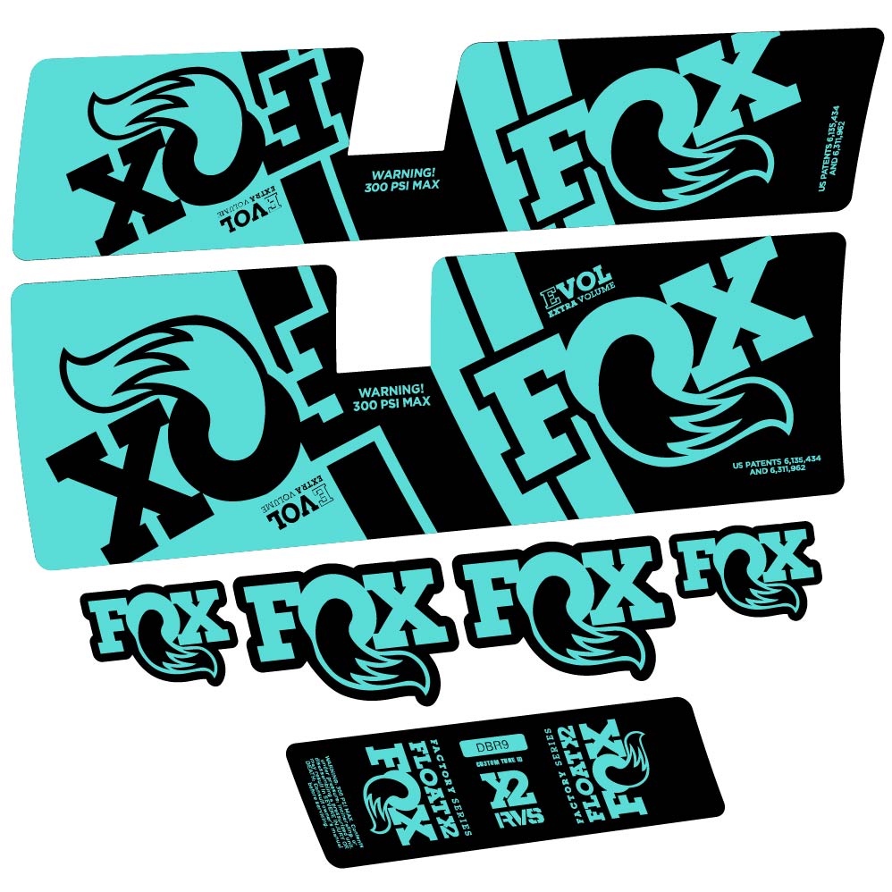 Stickers Fox Float X2 Factory DBR9 2019 compatibles Autocollants amortisseur