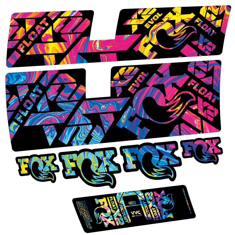 Stickers Fox Float X2 Factory 2021 compatibles Autocollants amortisseur