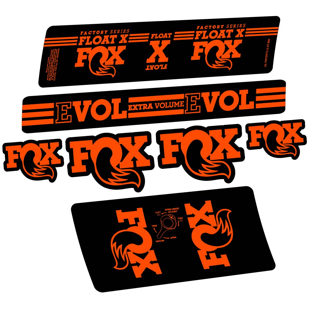 Stickers Fox Float X Factory 2016 compatibles Autocollants amortisseur