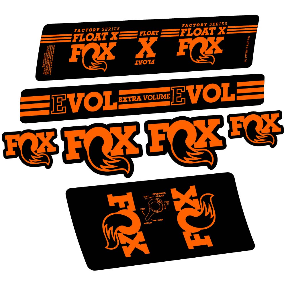 Stickers Fox Float X Factory 2016 compatibles Autocollants amortisseur