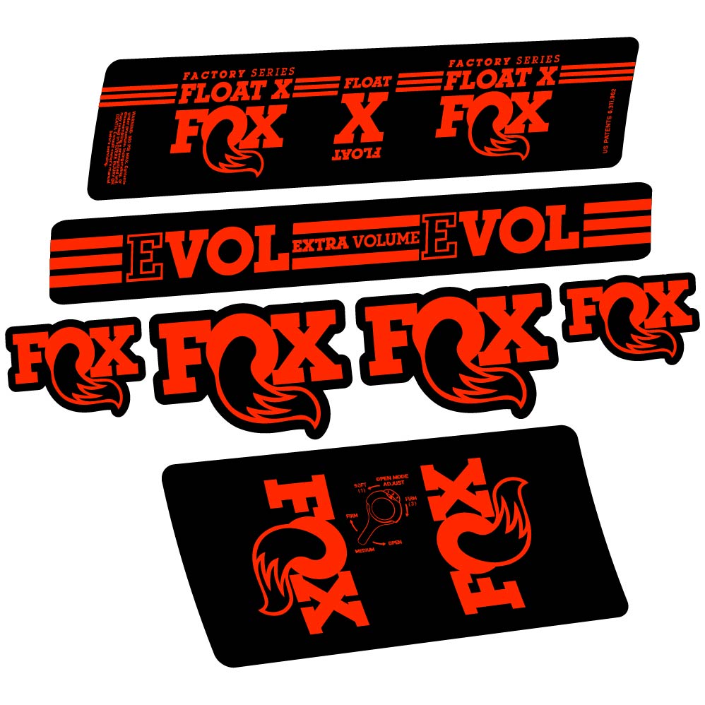 Stickers Fox Float X Factory 2016 compatibles Autocollants amortisseur