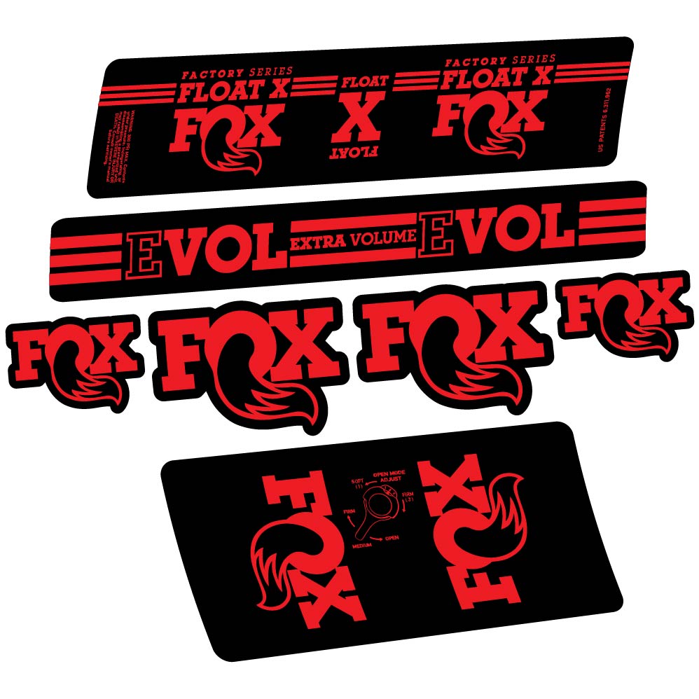 Stickers Fox Float X Factory 2016 compatibles Autocollants amortisseur
