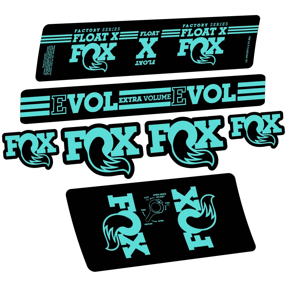 Stickers Fox Float X Factory 2016 compatibles Autocollants amortisseur