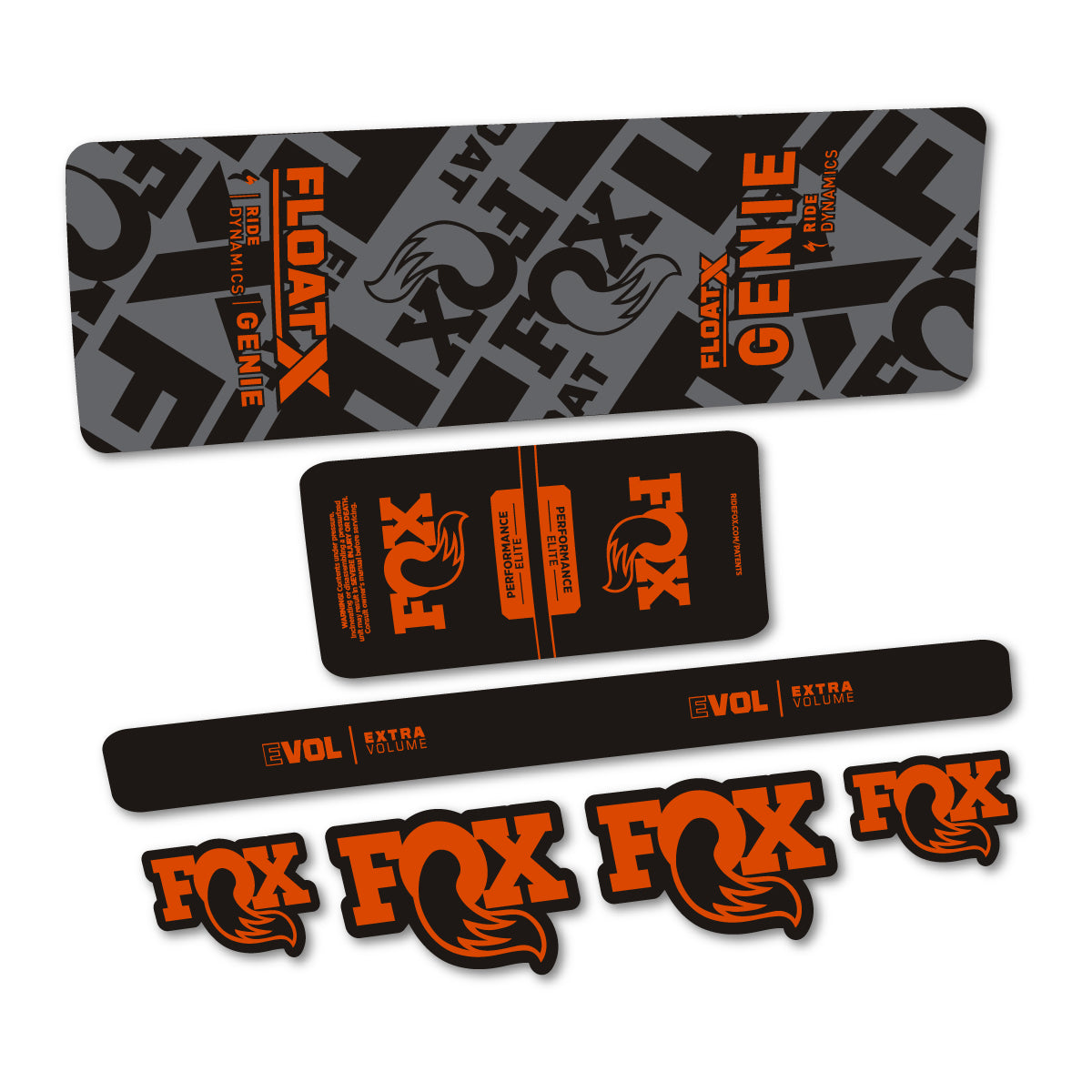 Stickers compatibles Fox Float X Genie Elite 2025 pour amortisseur – autocollants vinyle - Argile