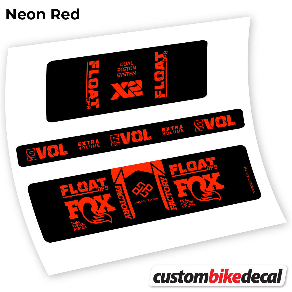 Neon Red decal for Fox Float DPS X2 2021 rear shock – bike sticker vinyl