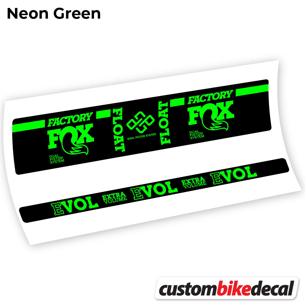 Neon Green decal for Fox Float Factory Float rear shock – bike sticker vinyl