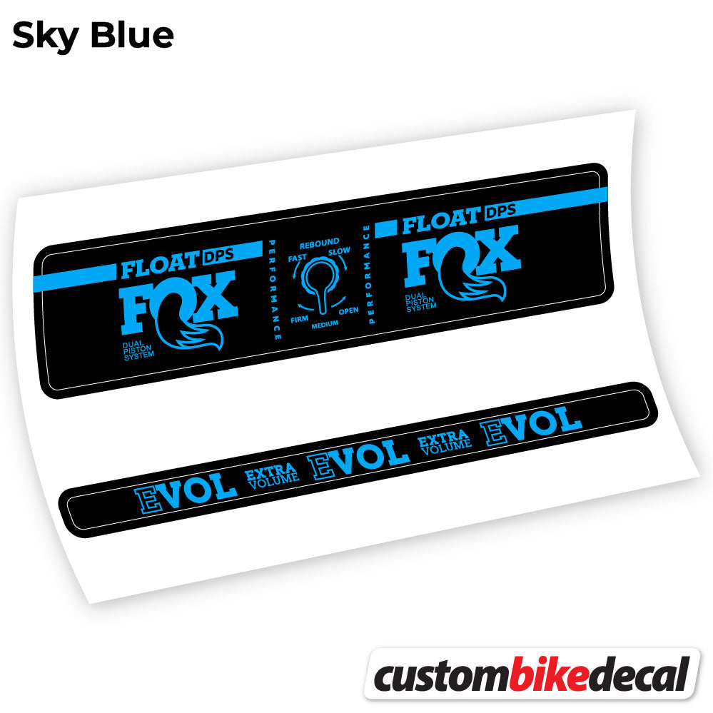 Sky Blue decal for Fox Float DPS Performance rear shock – bike sticker vinyl