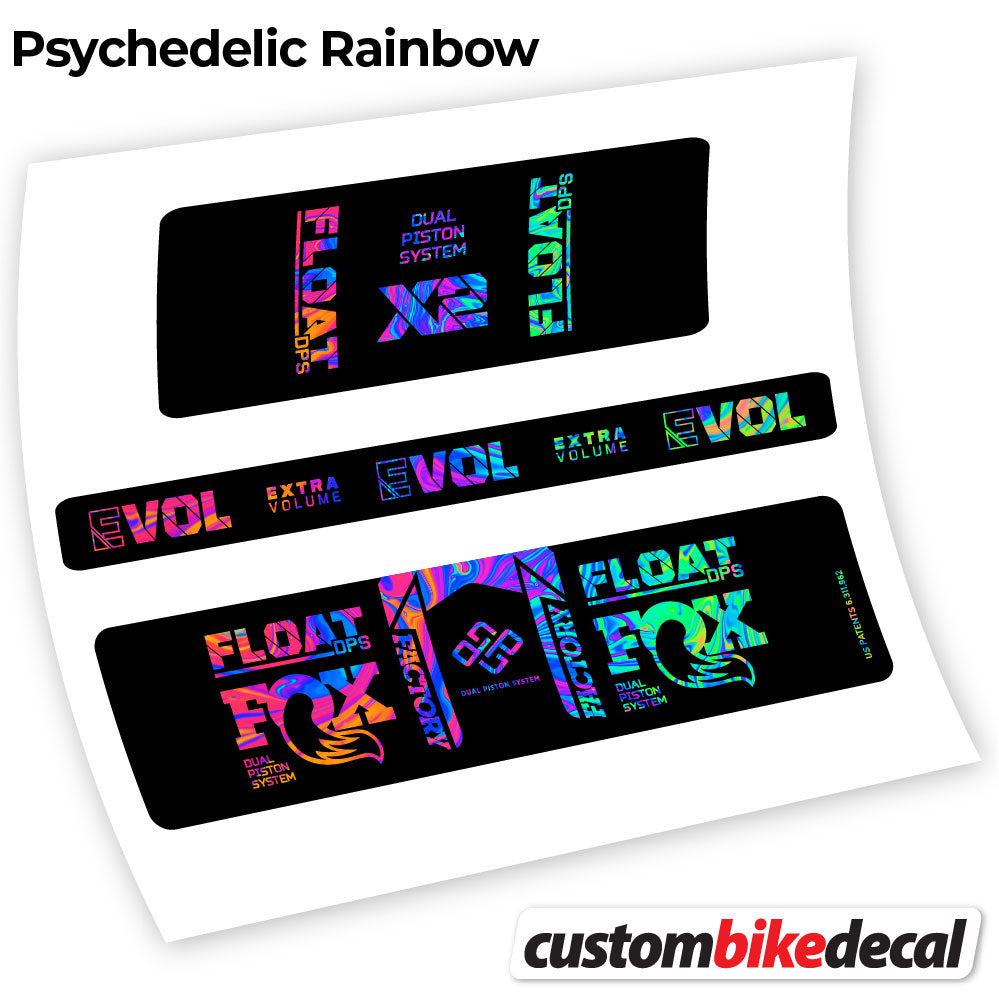 Psychedelic  Rainbow decal for Fox Float DPS X2 2021 rear shock – bike sticker vinyl