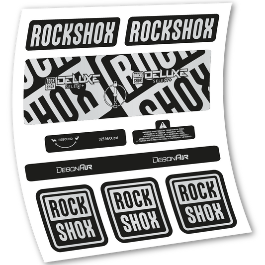 Stickers Rock Shox Deluxe Select+ compatibles Autocollants amortisseur VTT