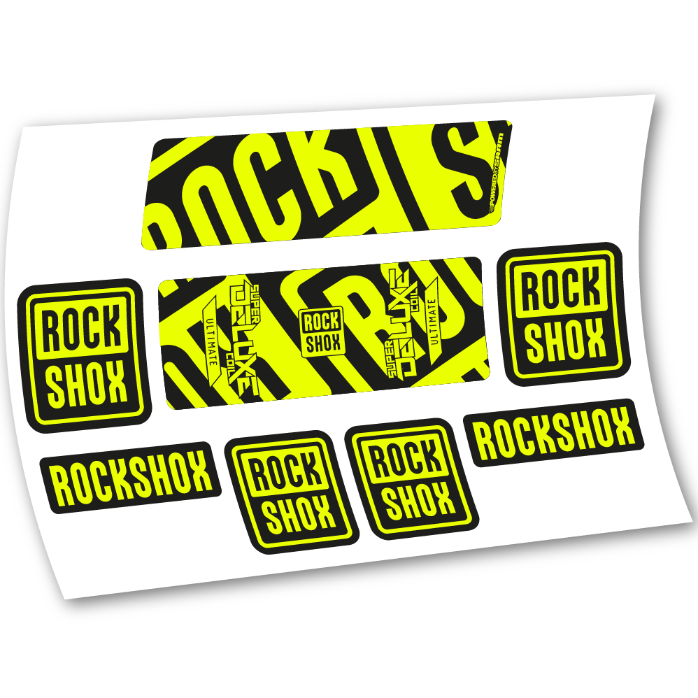 Stickers Rock Shox Super Deluxe Ultimate Coil 2020 compatibles Autocollants amortisseur VTT